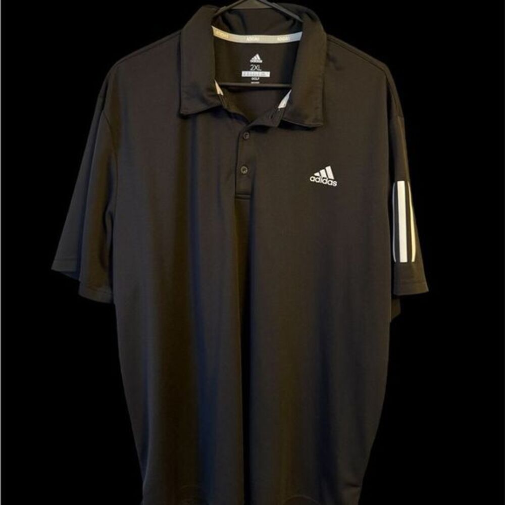 Adidas Men's Golf Polo Shirt in Black with White Accents
